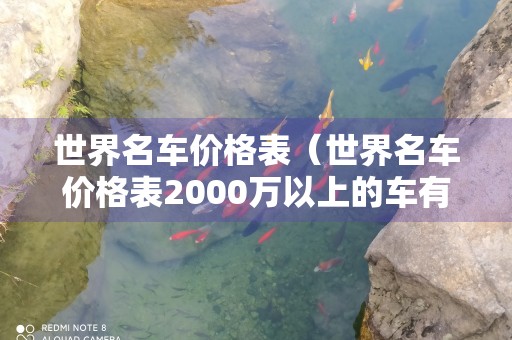 世界名车价格表（世界名车价格表2000万以上的车有哪些）