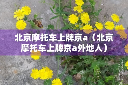 北京摩托车上牌京a（北京摩托车上牌京a外地人）