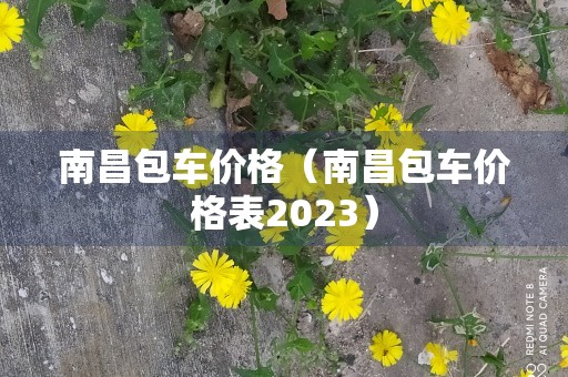 南昌包车价格（南昌包车价格表2023）