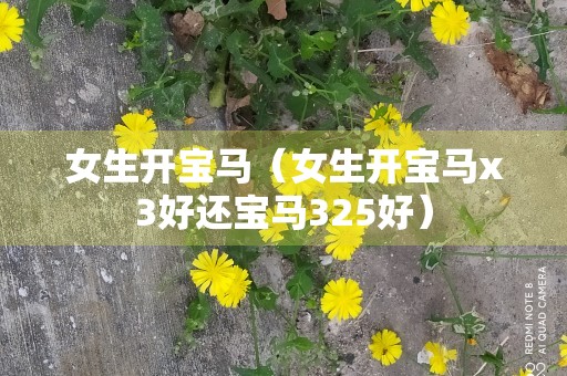 女生开宝马（女生开宝马x3好还宝马325好）