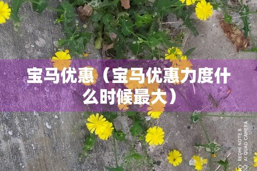 宝马优惠（宝马优惠力度什么时候最大）