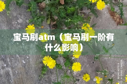 宝马刷atm（宝马刷一阶有什么影响）