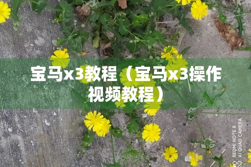 宝马x3教程（宝马x3操作视频教程）