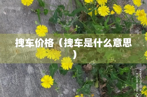 拽车价格（拽车是什么意思）