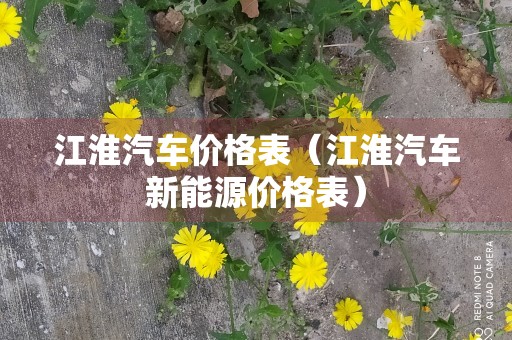 江淮汽车价格表（江淮汽车新能源价格表）