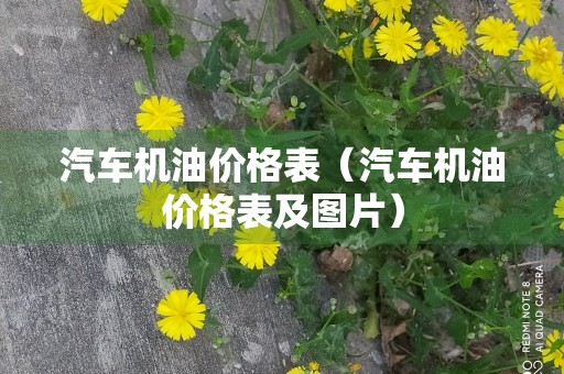 汽车机油价格表（汽车机油价格表及图片）