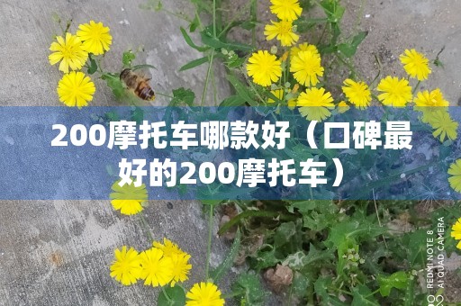 200摩托车哪款好（口碑最好的200摩托车）